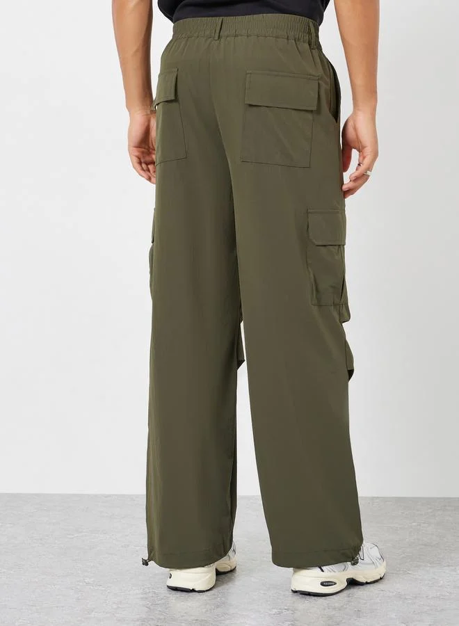 Styli  Men Olive Green Relaxed Cargo Pants for Men | Best Price UAE
